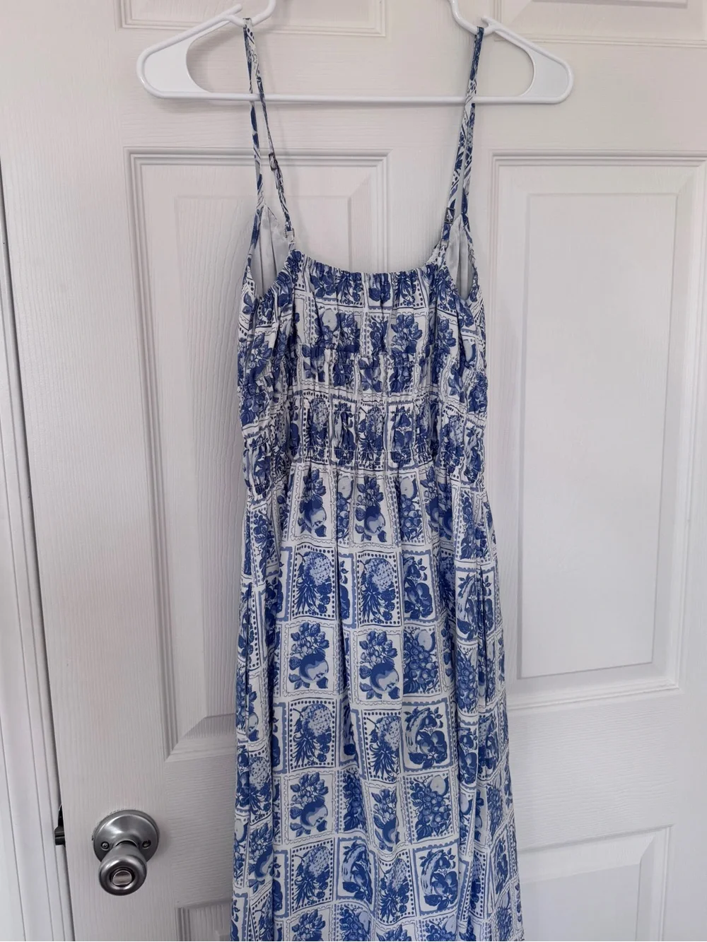 Abercrombie & Fitch Blue and White Printed Maxi Dress